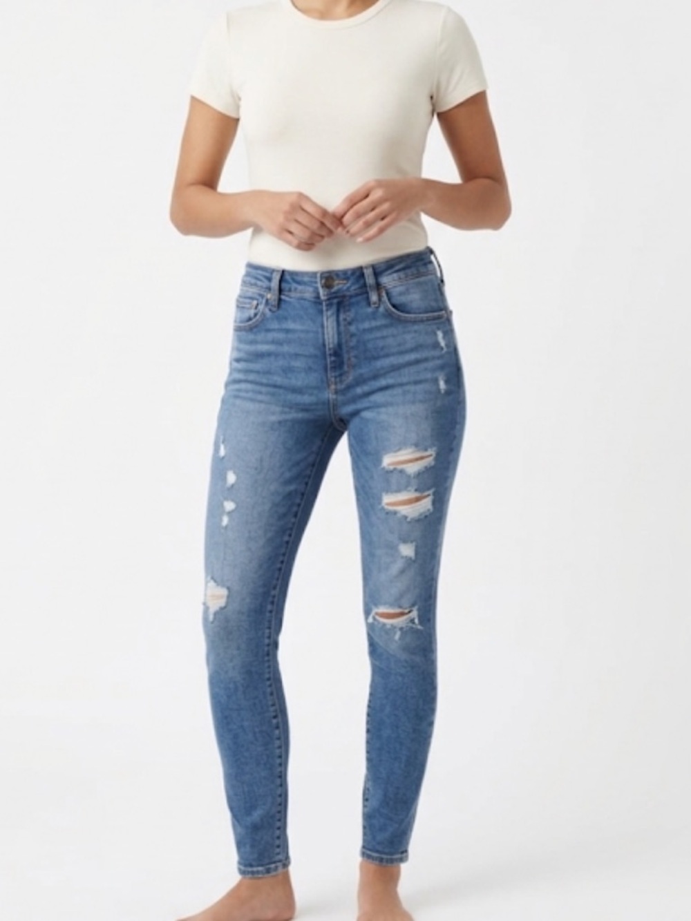 Abercrombie & Fitch High Rise Super‎ Skinny Jeans 26/2R | Distressed Simone Fit
